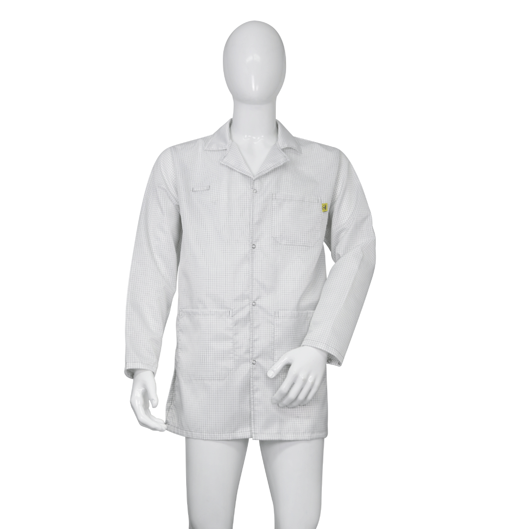 Esd Smock Rack Standard ESD Smock Thigh Length CleanStat AD | Estatec
